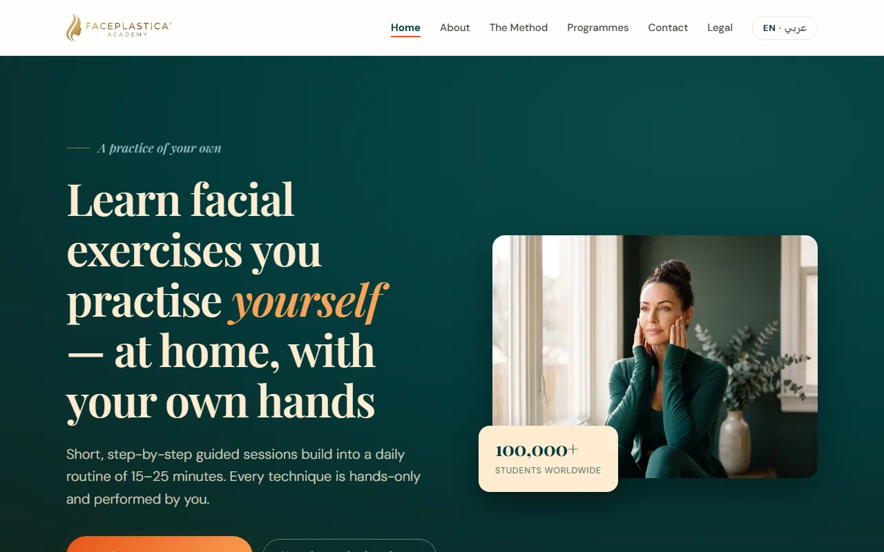 Website screenshot Faceplastica Academy